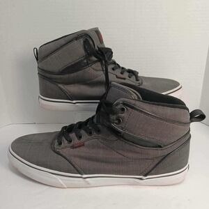 Vans Atwood Hi Skate Shoes Gray Canvas Sneakers‎ Men's Size 12